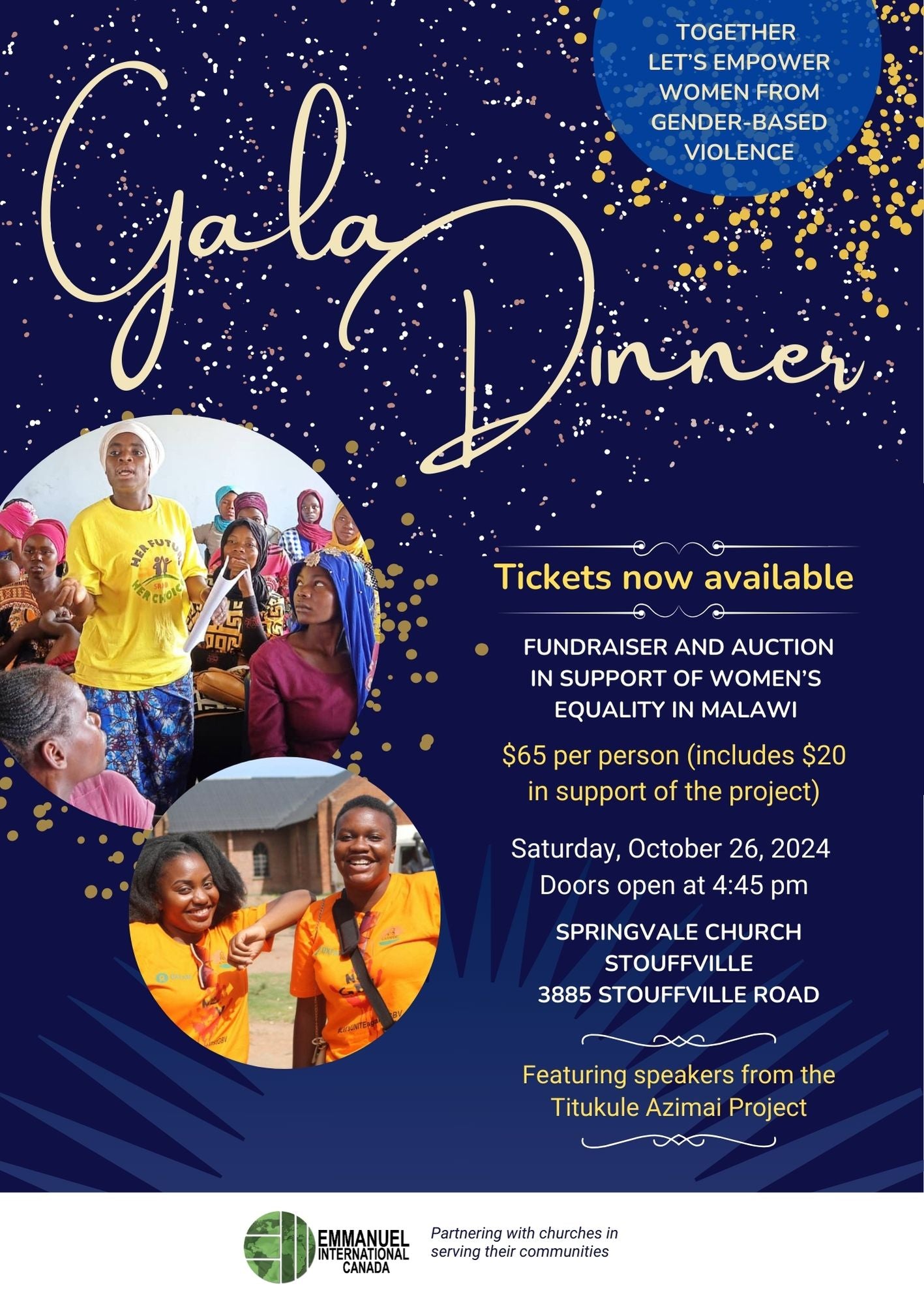 Dîner de gala de financement | samedi 5 novembre